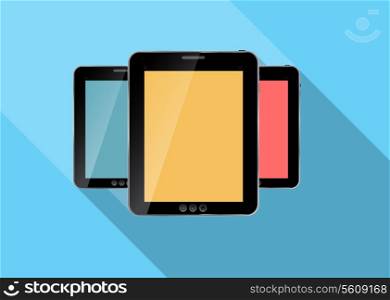 Abstract design realistic tablet flat icon. Vector illustration