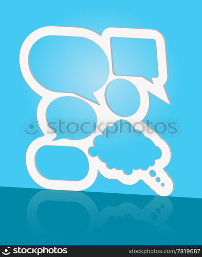 Abstract Design - Speech Bubbles With Copyspace on Blue Background