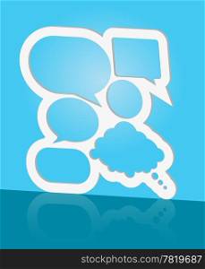 Abstract Design - Speech Bubbles With Copyspace on Blue Background