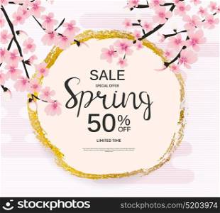 Abstract Design Spring Sale Banner Template. Vector Illustration EPS10. Abstract Design Spring Sale Banner Template. Vector Illustration