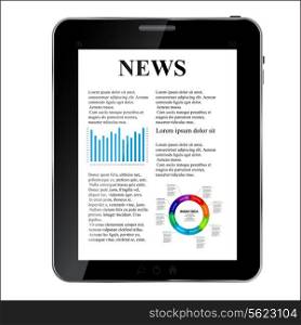 Abstract design Tablet with news concept. Vector illustration