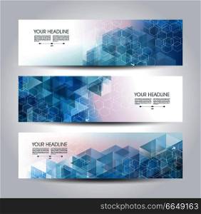 Abstract design templates banners, flyers and posters with geometric shapes, vector.