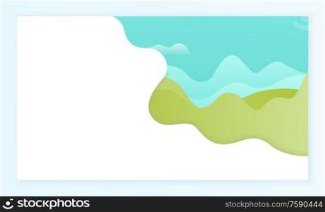 Abstract design vector, banner with empty space to fill. Green and blue colors, abstraction in modern solution. Creative artwork, blank page sample. Grounds and Water Abstract Banner, Design of Page