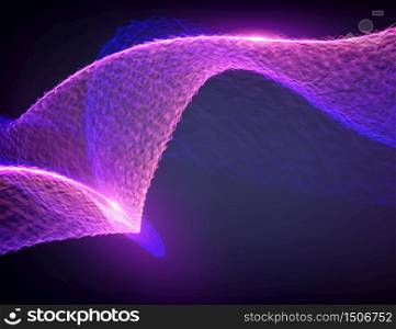 Abstract destroyed violet flame vector mesh background. Futuristic technology style. Elegant background for business presentations. Flying debris. eps10