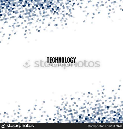 Abstract diagonal geometric blue squares pattern on white background and texture with space for text. Technology style. Mosaic grid. Vector illustration