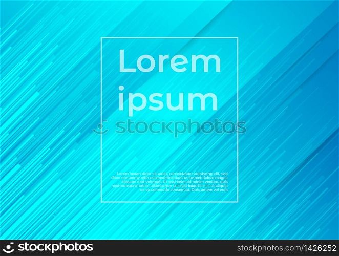Abstract diagonal lines on blue background. Technology concept. You can use for ad, poster, template, business presentation. Vector illustration