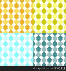 abstract diamond seventies inspired wallpaper design ideal as a backgorund or desktop with four color variations