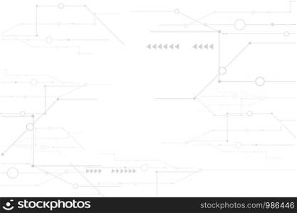 Abstract digital and technology on white background.Graphic modern internet network cover business.Digital design communication data web concept.Creative hi-tech wallpaper vector.illustration.EPS10