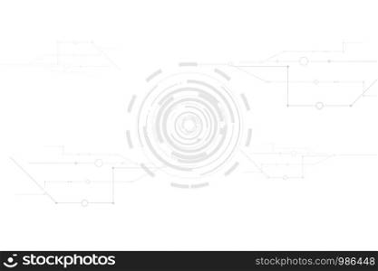 Abstract digital and technology on white background.Graphic modern internet network cover business.Digital design communication data web concept.Creative hi-tech wheel circle vector.illustration.EPS10
