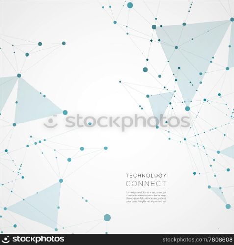 Abstract digital background design. Connect geometric polygonal structure with lines and dots.. Abstract digital background design. Connect geometric polygonal structure with lines and dots