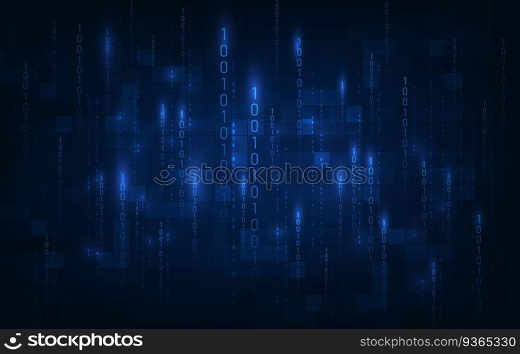 abstract digital binary data on computer screen. vector illustration