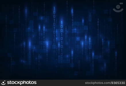 abstract digital binary data on computer screen. vector illustration