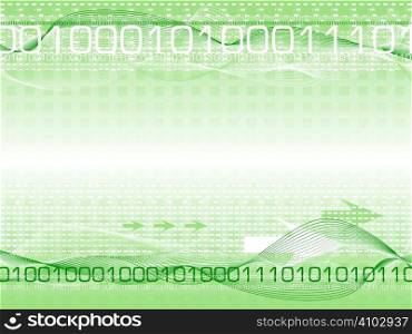 Abstract digital information background showing internet traffic passing around the world
