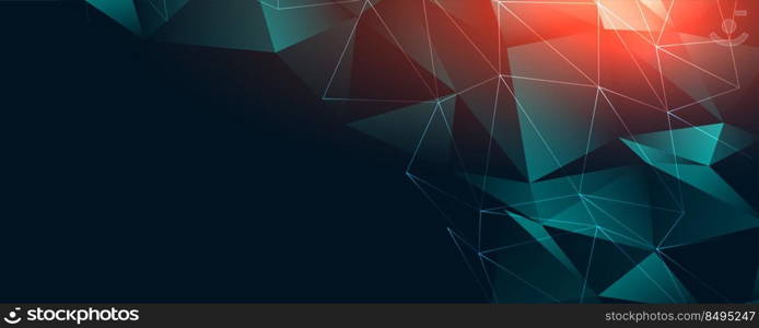 abstract digital low poly connection banner design