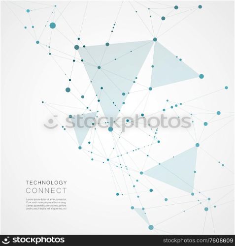 Abstract digital poly mesh background design. Connect geometric polygonal structure with lines and dots.. Abstract digital poly mesh background design