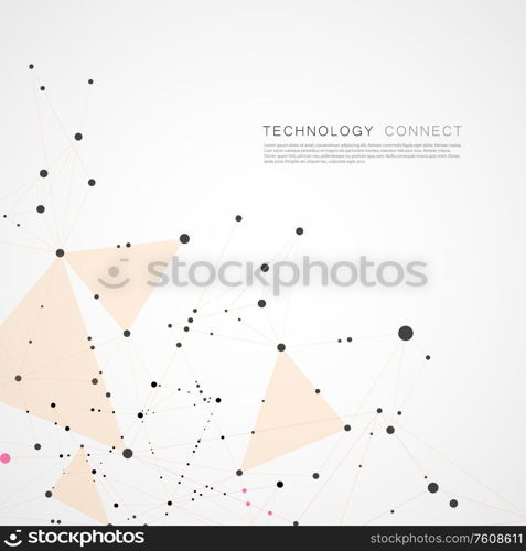 Abstract digital poly mesh background design. Connect geometric polygonal structure with lines and dots.. Abstract digital poly mesh background design