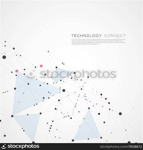 Abstract digital poly mesh background design. Connect geometric polygonal structure with lines and dots.. Abstract digital poly mesh background design