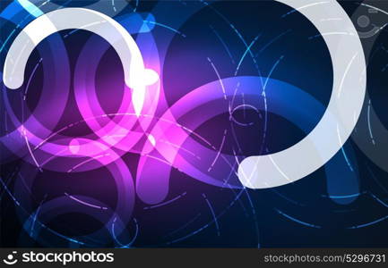 Abstract digital technology background. Abstract digital technology background, round shape with glowing effects on dark space