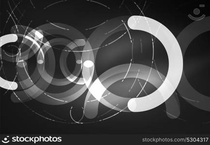 Abstract digital technology background. Abstract digital technology background, round shape with glowing effects on dark space