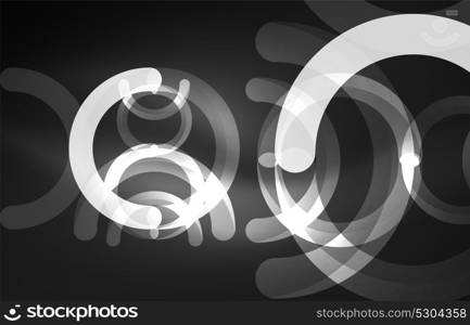 Abstract digital technology background. Abstract digital technology background, round shape with glowing effects on dark space