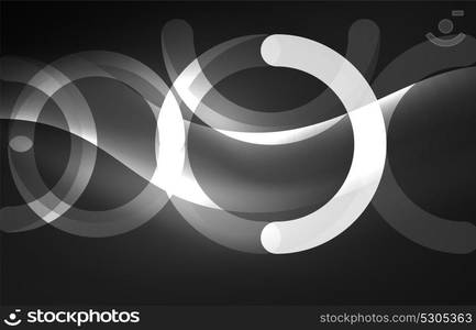 Abstract digital technology background. Abstract digital technology background, round shape with glowing effects on dark space