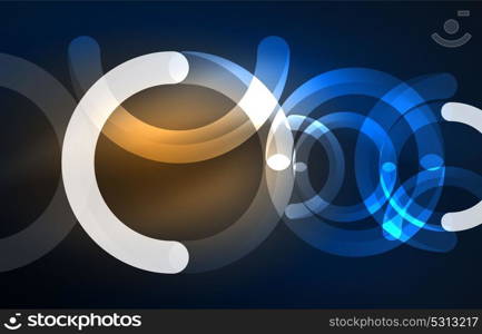 Abstract digital technology background. Abstract digital technology background, round shape with glowing effects on dark space