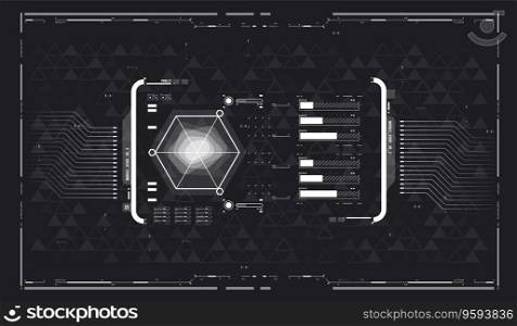 Abstract digital technology. Futuristic HUD, FUI, Virtual Interface. Infographic Elements Futuristic Template Banner. Scifi and HUD box elements.