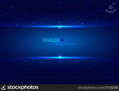 Abstract digital technology on blue background style. Science and connection. banner web with copy space for text.Vector illustration