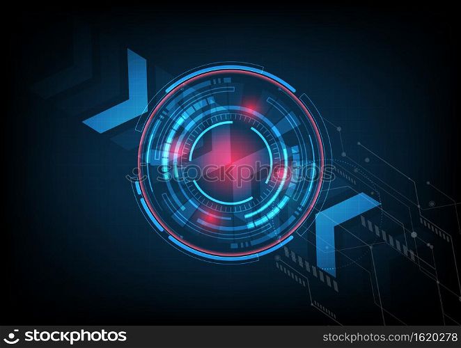 Abstract digital technology UI futuristic HUD virtual interface elements Sci- Fi modern user motion graphic. Technology innovative concept. Vector illustration