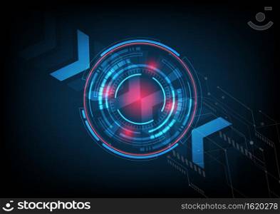 Abstract digital technology UI futuristic HUD virtual interface elements Sci- Fi modern user motion graphic. Technology innovative concept. Vector illustration