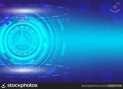 abstract digital technology with blue gears background vector design