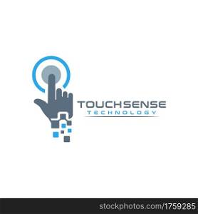 Abstract Digital Touch Finger Logo Design, Usable for Business and Technology Company. Graphic Design Element.