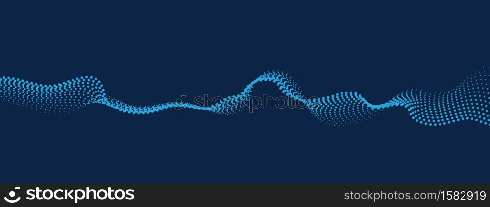 Abstract digital wave of particles. Vector illustration