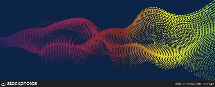 Abstract digital wave of particles. Vector illustration