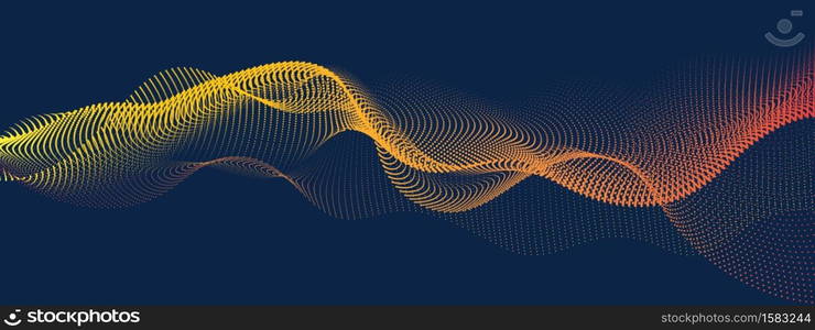 Abstract digital wave of particles. Vector illustration