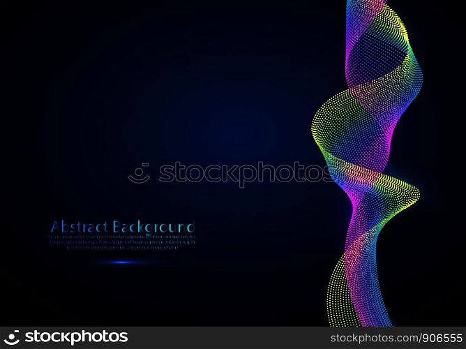 abstract digital wave particles. Futuristic vector illustration. HUD element. Technology concept. Abstract background.