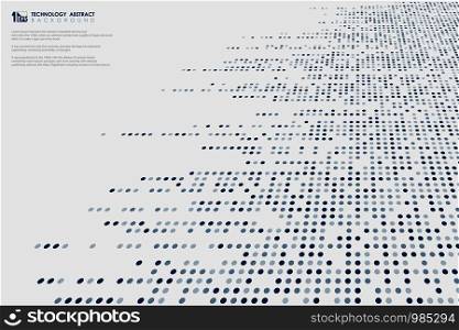 Abstract dimension blue dots pattern big data technology line pattern design cover background. You can use for tech design presentation, background, ad, poster, artwork. illustration vector eps10