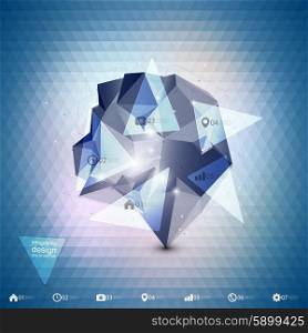 Abstract dimensional polygonal geometric infographic, background for modern design.