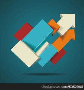 Abstract distortion from arrow shape background