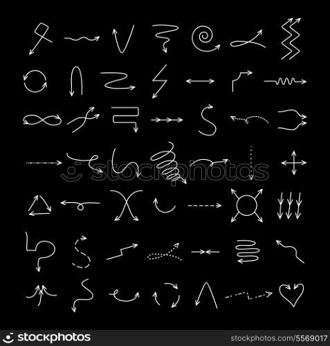 Abstract doodle arrows iconset isolated vector illustration