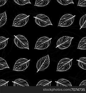 Abstract doodle leaves seamless pattern design. Pattern vector illustration doodle leaf. Abstract doodle leaves seamless pattern design