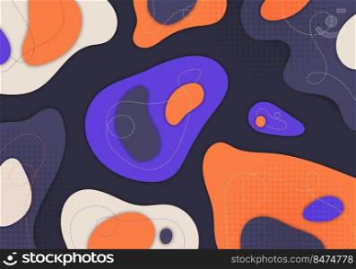 Abstract doodle template design decorative artwork style with color vivid. Overlapping template design background. Vector