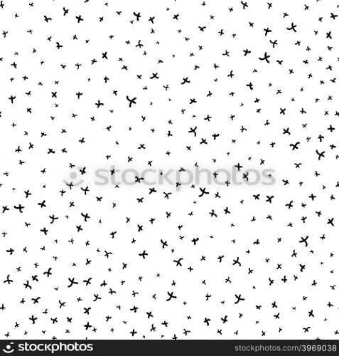 Abstract Doodled seamless pattern from crosses