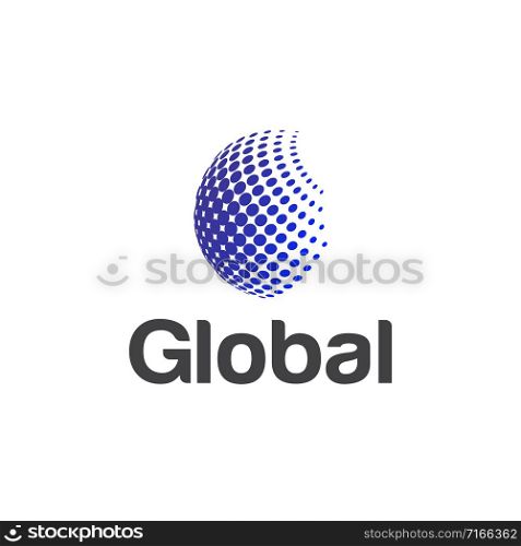 Abstract dot shape composing a globe
