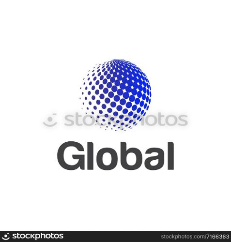 Abstract dot shape composing a globe