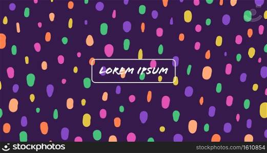 Abstract dots doodles style of colourful style pattern decor backdrop. Graphic of cover headline decoration artwork background. illustration vector