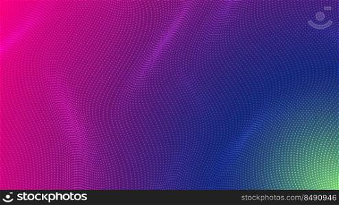 Abstract dots halftone effect particles vibrant gradient color background and texture. Vector illustration