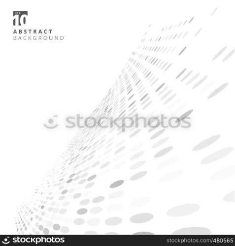 Abstract dots pattern halftone white and gray perspective background texture. vector illustration