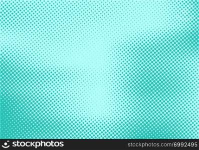 Abstract dots stripe halftone effect on green turquoise background and texture. Retro 80&rsquo;s style color. Vector illustration