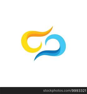 abstract dp letter wave concept  icon illustration vector design